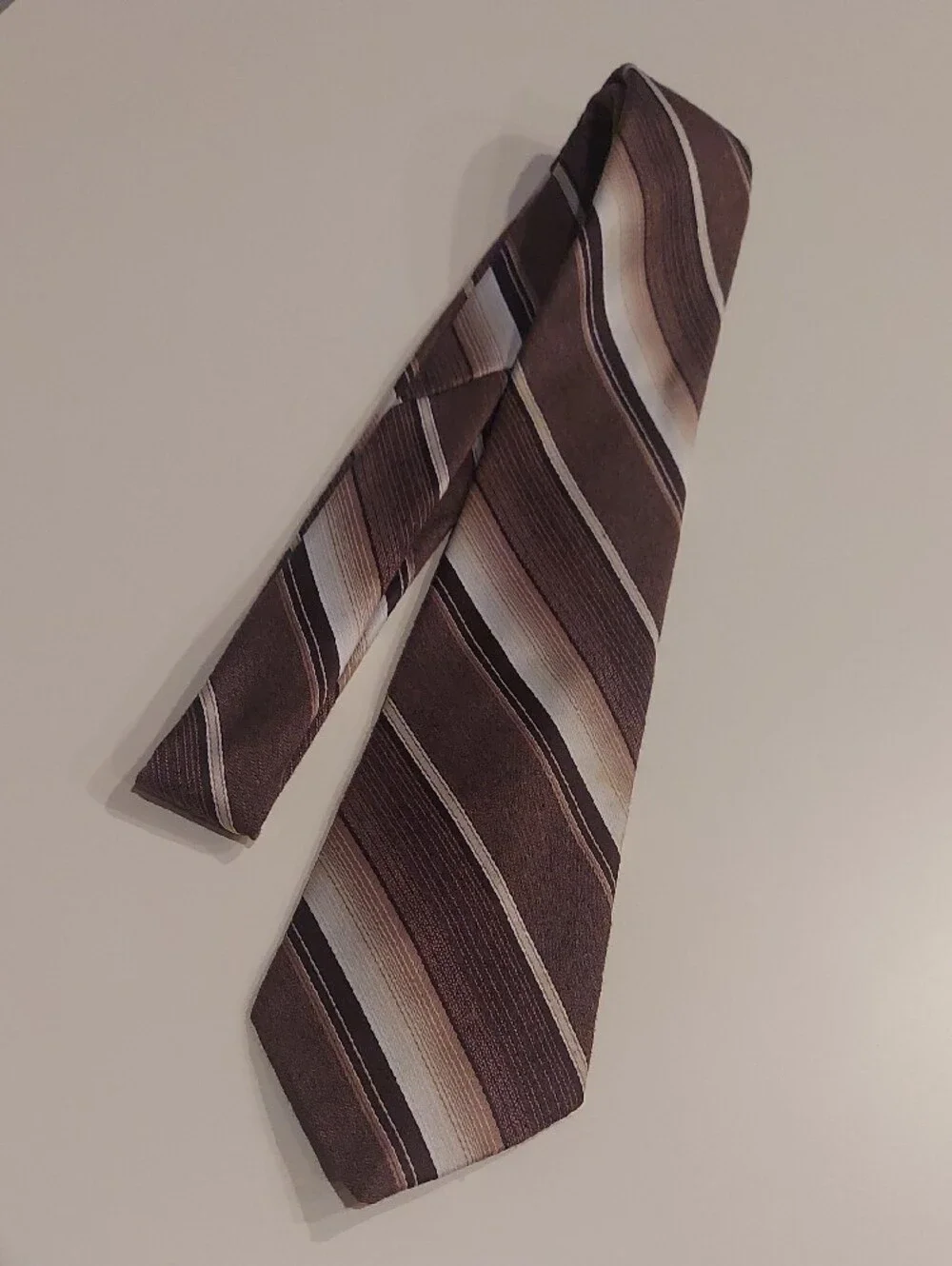 Vintage 1970s Botany 500 Brown Striped Tie